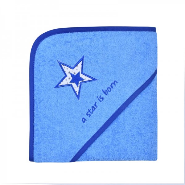 Kapuzenbadetuch 80x80 cm &quot;A star is born&quot; veilchen