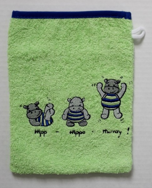 Waschhandschuh &quot;Hippo&quot; apfelgrün