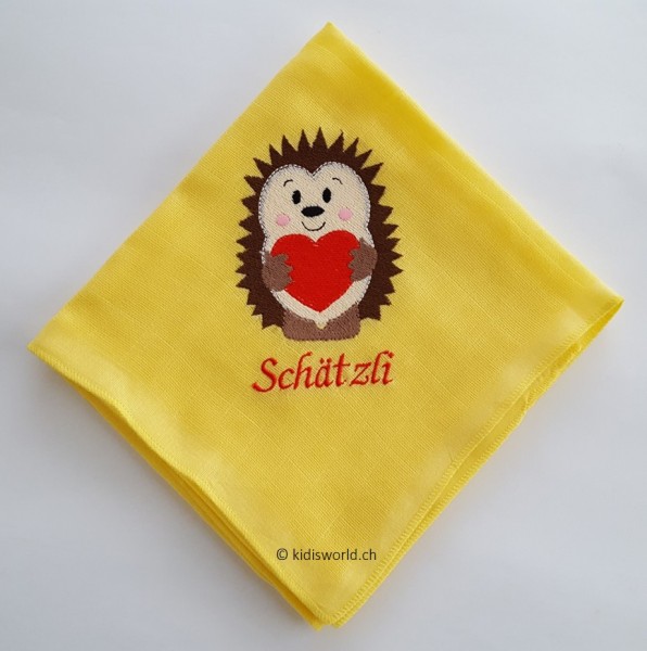 Nuscheli bestickt mit Motiv &quot;Igel&quot;