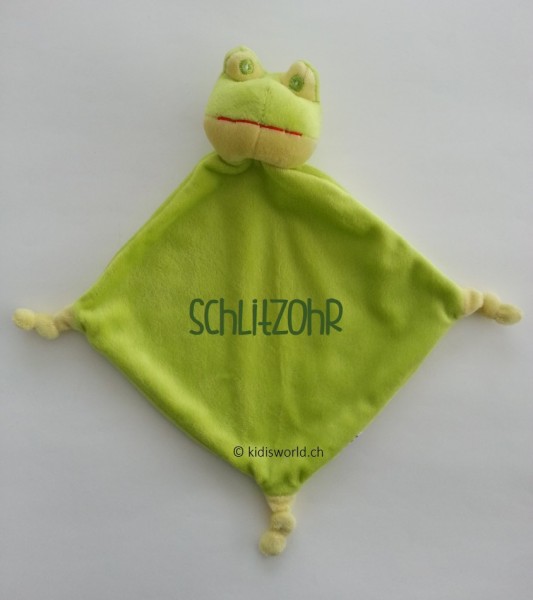 Schnuffeltuch &quot;Frosch&quot;, bedruckt mit Namen